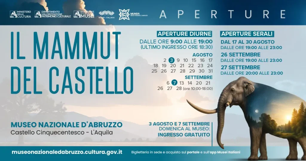 immagine per Aperture del Mammut dal 2 agosto fino al 28 settembre 2025