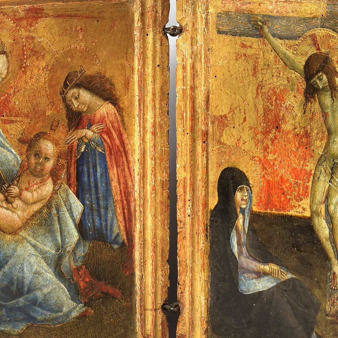 Madonna Adoring the Child and Saint Catherine of Alexandria Crucifixion ...