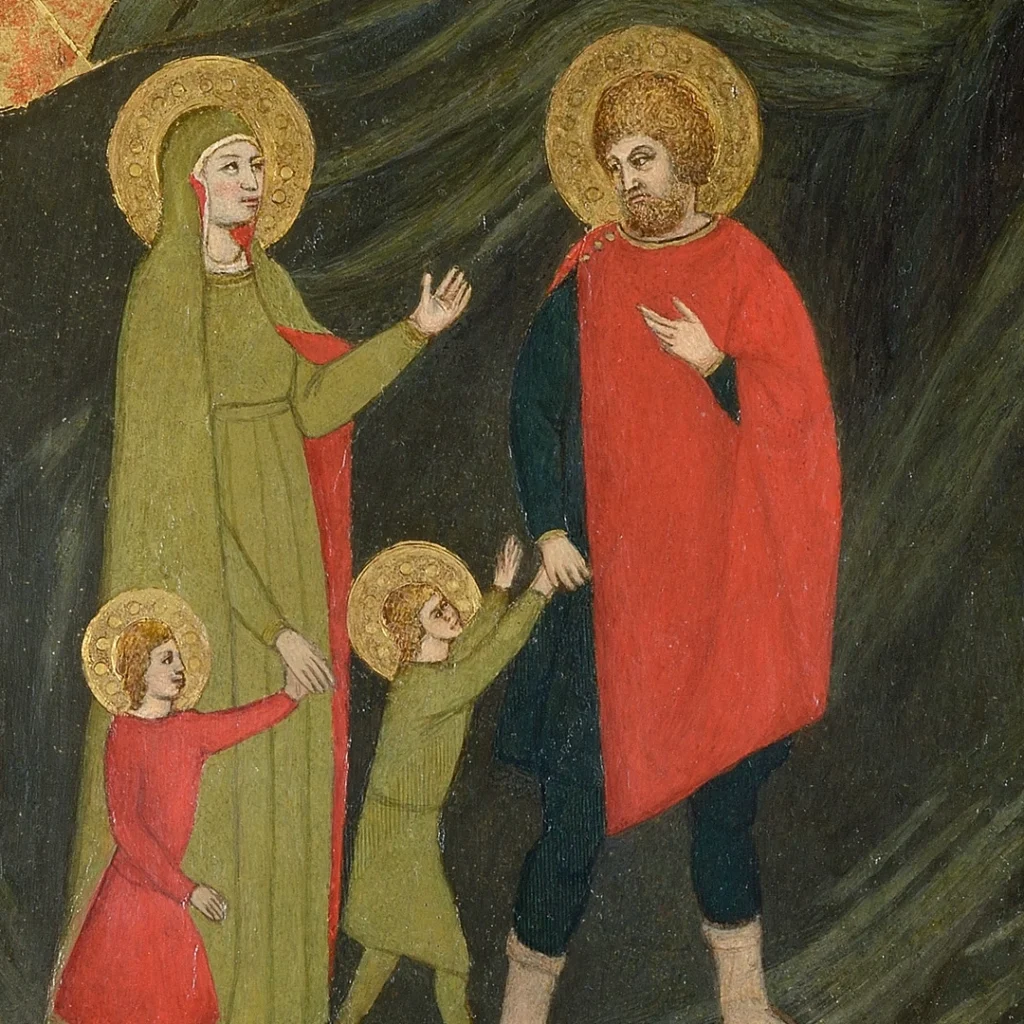 immagine per Eustachio e la sua famiglia abbandonano la casa colpita dalla peste