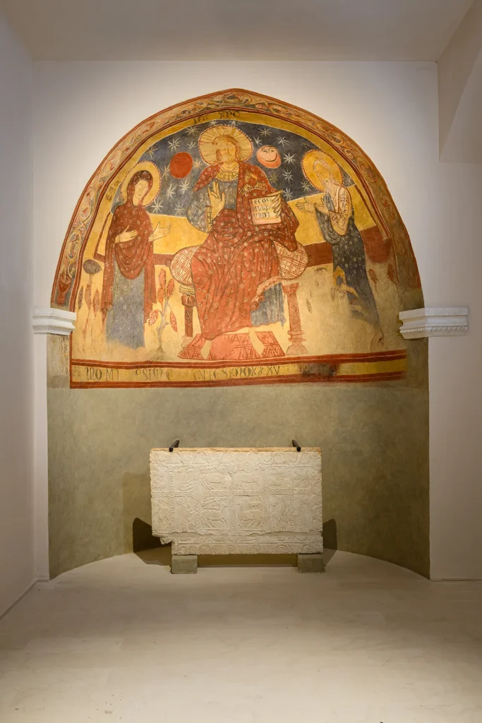 immagine per Transenna presbiteriale e Cristo benedicente in trono tra la Madonna e san Giovanni Battista