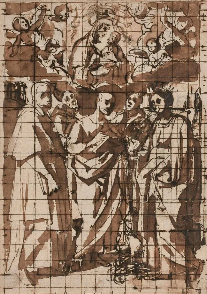 immagine per Madonna del Carmine con i santi Carlo Borromeo, Francesco d’Assisi, Marco Evangelista, Antonio da Padova e Caterina d’Alessandria