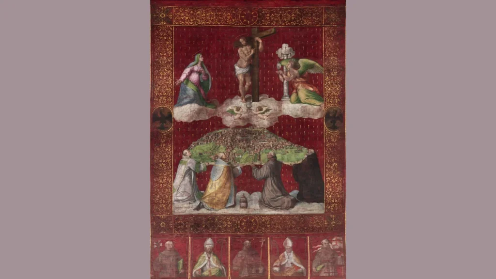 immagine per Presentazione a Firenze del restauro del Gonfalone con i Santi Protettori dell’Aquila, flyer