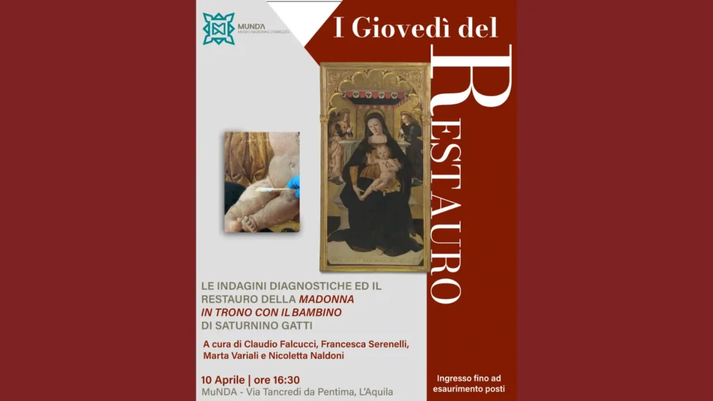 immagine per I giovedì del restauro. Le indagini diagnostiche e il restauro della Madonna in trono con il Bambino di Saturnino Gatti, flyer