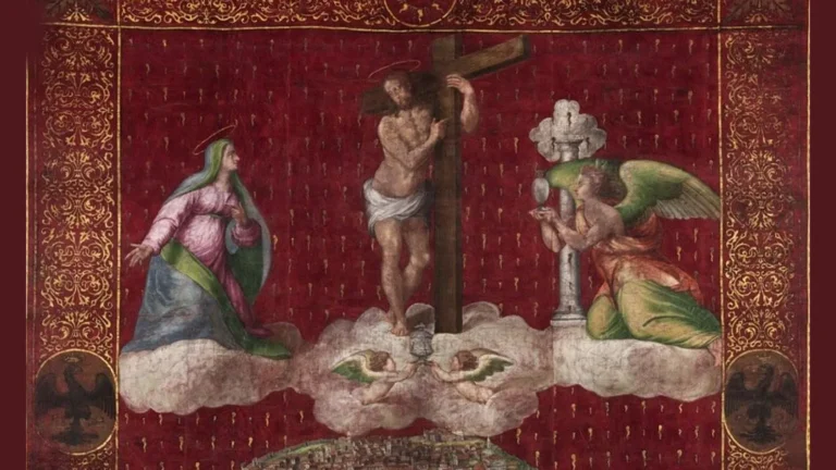 immagine per Presentazione a Firenze del restauro del Gonfalone con i Santi Protettori dell’Aquila