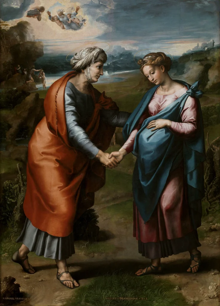immagine per Sala 1 - RAFFAELLO SANZIO (Urbino 1483 - Roma 1520) Visitazione, 1517-1519 ca.